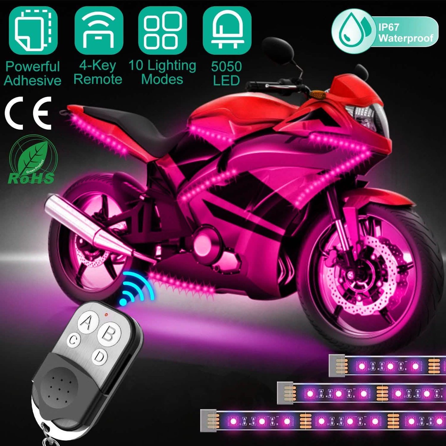 6-Piece: Motorcycle LED Light Strips DailySale