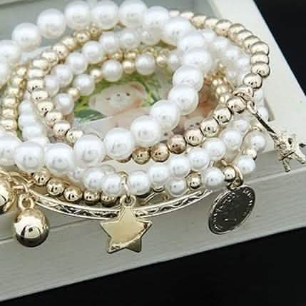 6-Piece: Multi Layer Pearl Bracelet Set DailySale