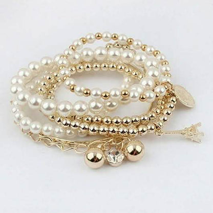 6-Piece: Multi Layer Pearl Bracelet Set DailySale