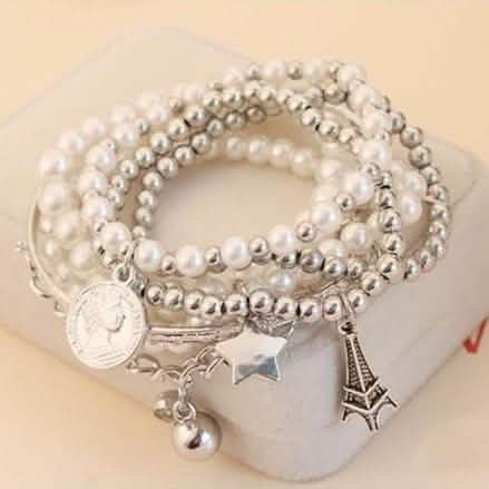 6-Piece: Multi Layer Pearl Bracelet Set DailySale