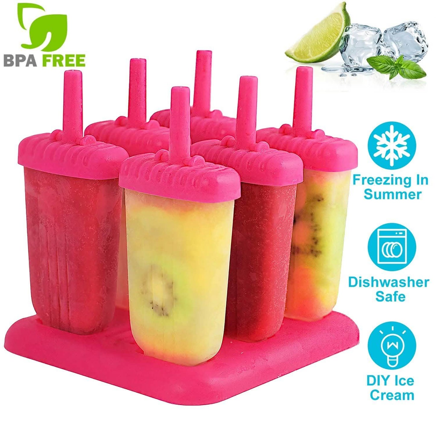6-Piece: Popsicle Molds Reusable Ice Cream DIY Ice Pop Maker DailySale