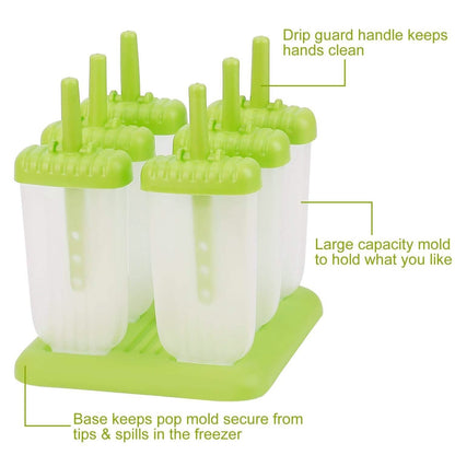 6-Piece: Popsicle Molds Reusable Ice Cream DIY Ice Pop Maker DailySale
