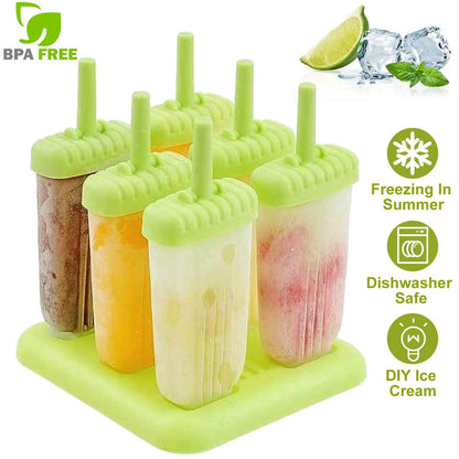 6-Piece: Popsicle Molds Reusable Ice Cream DIY Ice Pop Maker DailySale