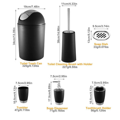 6-Piece Set: Bathroom Accessories DailySale