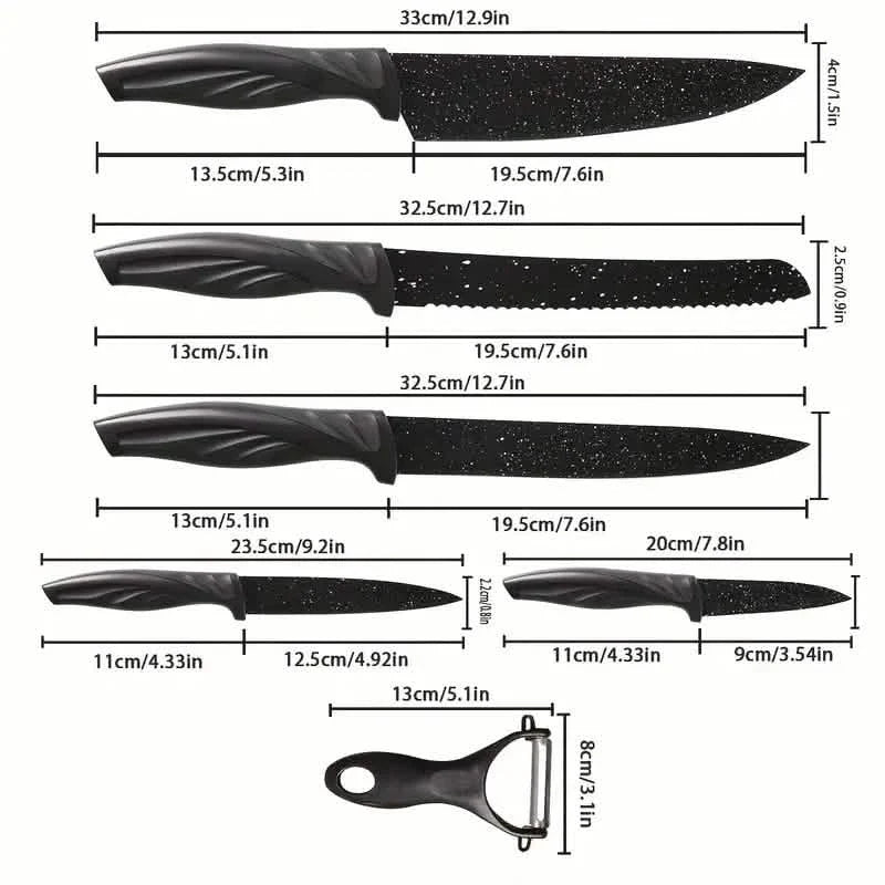 6-Piece Set: High Carbon Stainless Steel Sharp Kitchen Knives DailySale