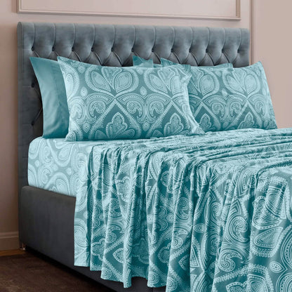 6 Piece Paisley Printed Sheet Set Bed Sheets Deep Pocket Bedding DailySale