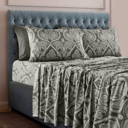 6 Piece Paisley Printed Sheet Set Bed Sheets Deep Pocket Bedding DailySale