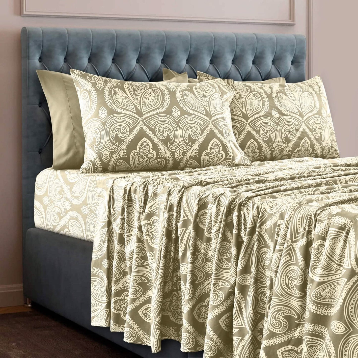 6 Piece Paisley Printed Sheet Set Bed Sheets Deep Pocket Bedding DailySale