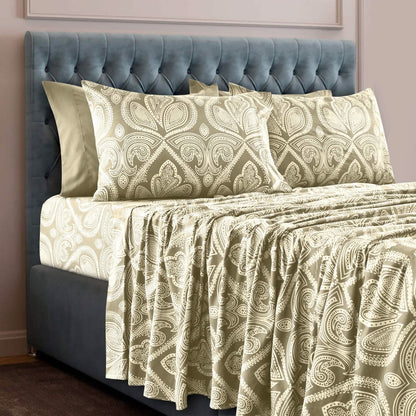 6 Piece Paisley Printed Sheet Set Bed Sheets Deep Pocket Bedding DailySale