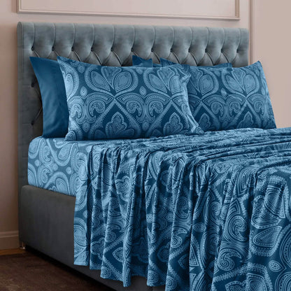 6 Piece Paisley Printed Sheet Set Bed Sheets Deep Pocket Bedding DailySale