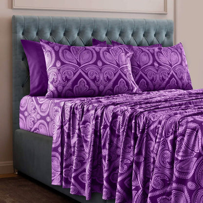 6 Piece Paisley Printed Sheet Set Bed Sheets Deep Pocket Bedding DailySale