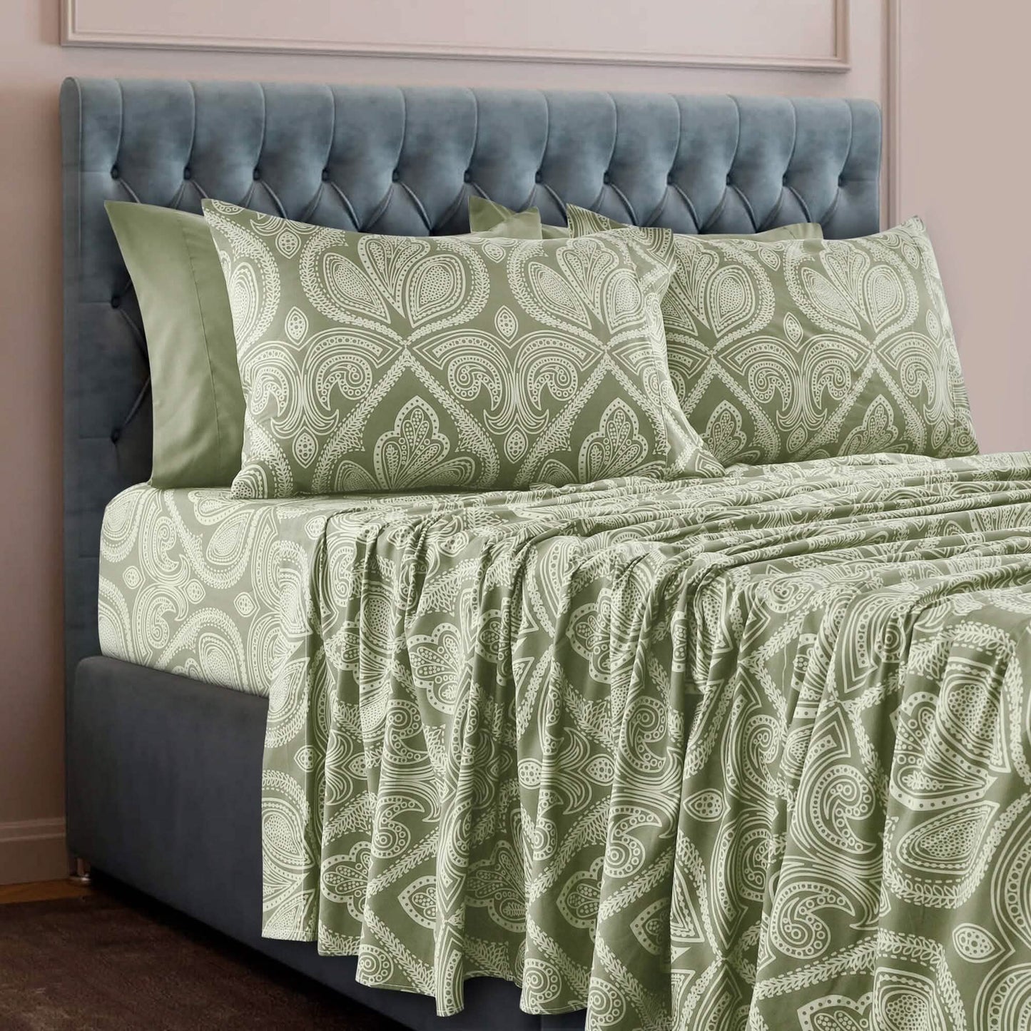 6 Piece Paisley Printed Sheet Set Bed Sheets Deep Pocket Bedding DailySale