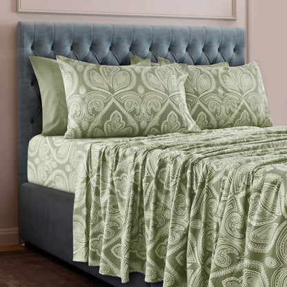 6 Piece Paisley Printed Sheet Set Bed Sheets Deep Pocket Bedding DailySale