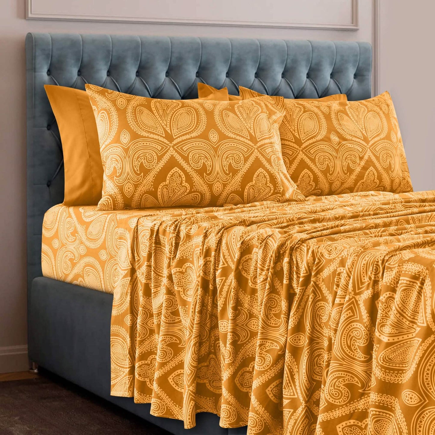 6 Piece Paisley Printed Sheet Set Bed Sheets Deep Pocket Bedding DailySale