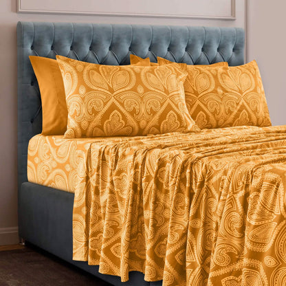6 Piece Paisley Printed Sheet Set Bed Sheets Deep Pocket Bedding DailySale