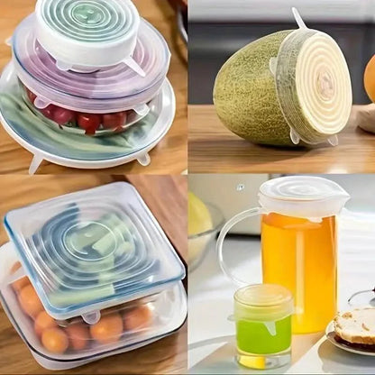 6-Piece Set: Silicone Stretch Lids, Reusable Durable Food Storage Lids DailySale