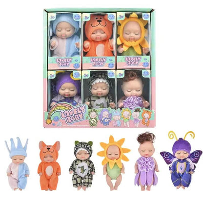 6-Piece Set: Sleeping Doll Princess Girl Toy Gift Box Cute Variety Costume Shape Doll DailySale
