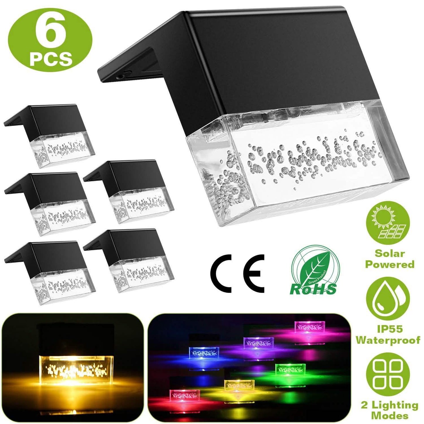 6-Piece: Solar Powered Acrylic Bubbles Decorative Deck Lights DailySale