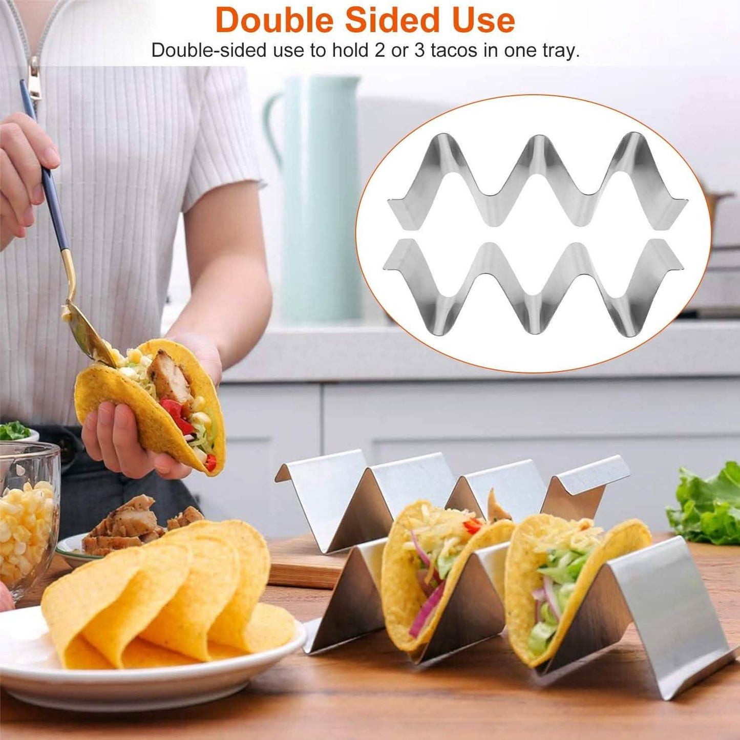6-Piece: Stainless Steel Taco Holders DailySale