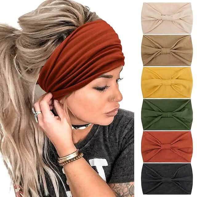 6-Piece: Wide Boho Bandeau Head Bands for Women DailySale