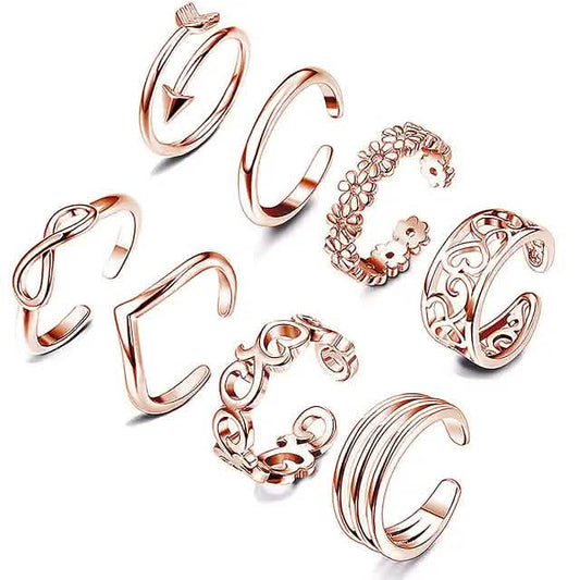 6-Pieces: Adjustable Open Toe Ring Band DailySale
