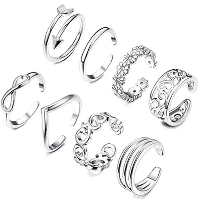 6-Pieces: Adjustable Open Toe Ring Band DailySale