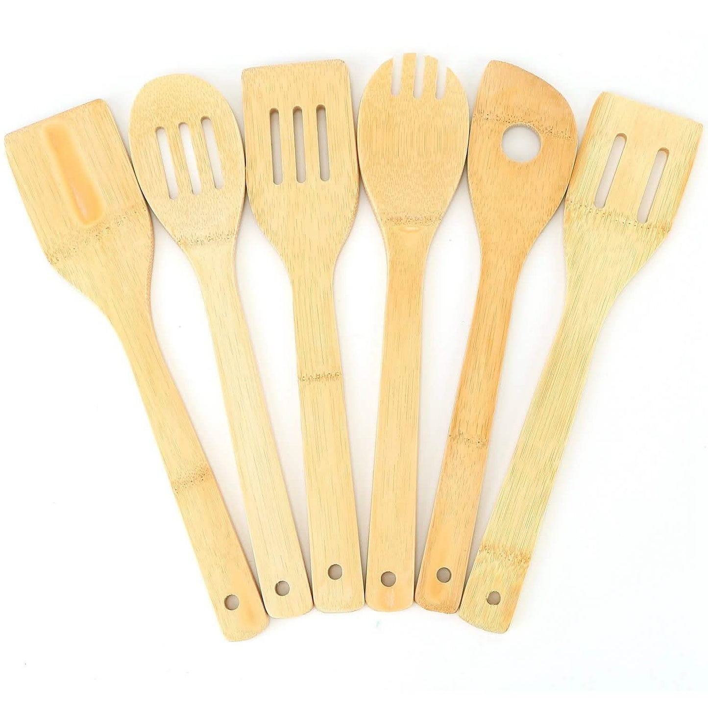 6-Pieces: Cooking Utensil Bamboo Wooden Spoons DailySale