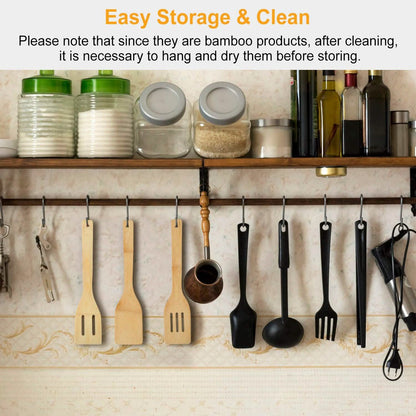 6-Pieces: Cooking Utensil Bamboo Wooden Spoons DailySale
