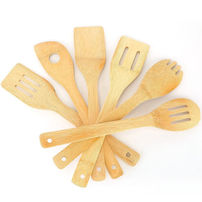 6-Pieces: Cooking Utensil Bamboo Wooden Spoons DailySale