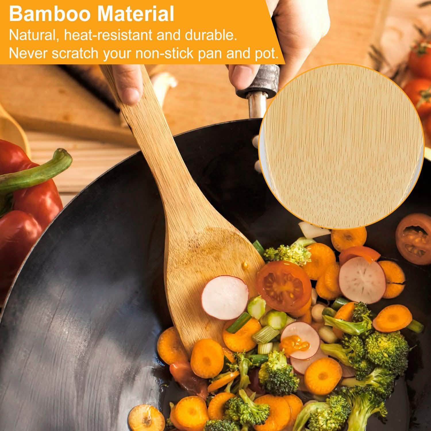 6-Pieces: Cooking Utensil Bamboo Wooden Spoons DailySale
