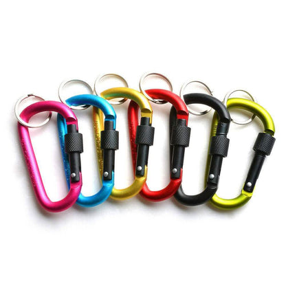 6-Pieces: D-Ring Screw Locking Carabiner Hook Clip Aluminum Camping Keychain DailySale