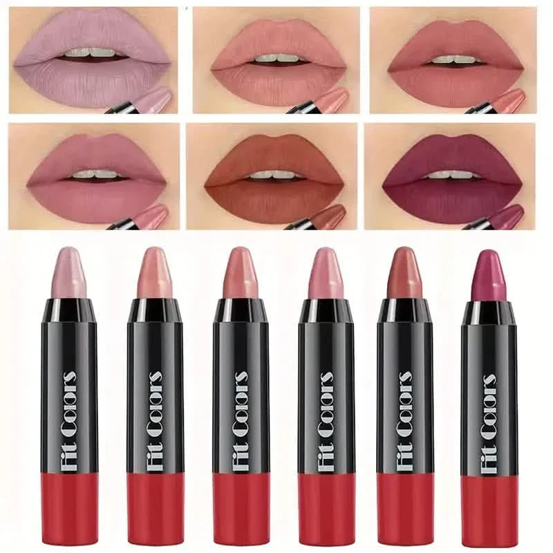 6-Pieces: Matte Crayon Lipstick, Easy Coloring Durable Moisturizing Lipliner DailySale