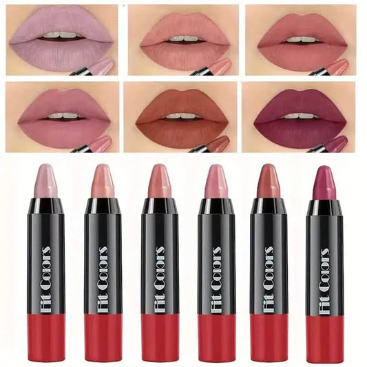 6-Pieces: Matte Crayon Lipstick, Easy Coloring Durable Moisturizing Lipliner DailySale