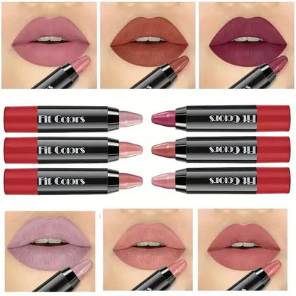 6-Pieces: Matte Crayon Lipstick, Easy Coloring Durable Moisturizing Lipliner DailySale