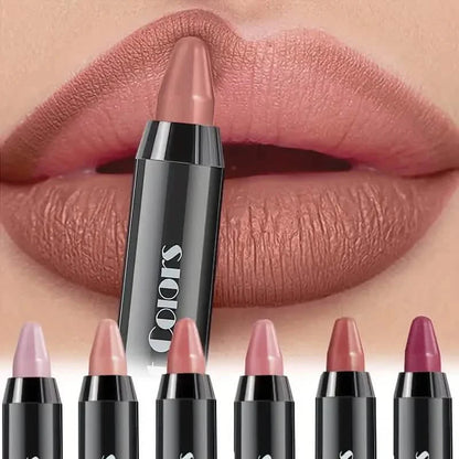 6-Pieces: Matte Crayon Lipstick, Easy Coloring Durable Moisturizing Lipliner DailySale