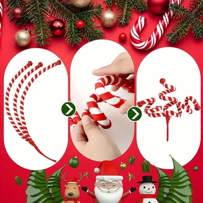 6-Pieces: Red White Candy Christmas Tree Decorations DailySale
