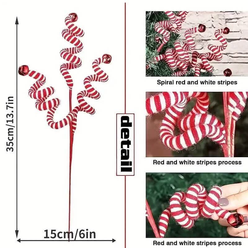 6-Pieces: Red White Candy Christmas Tree Decorations DailySale