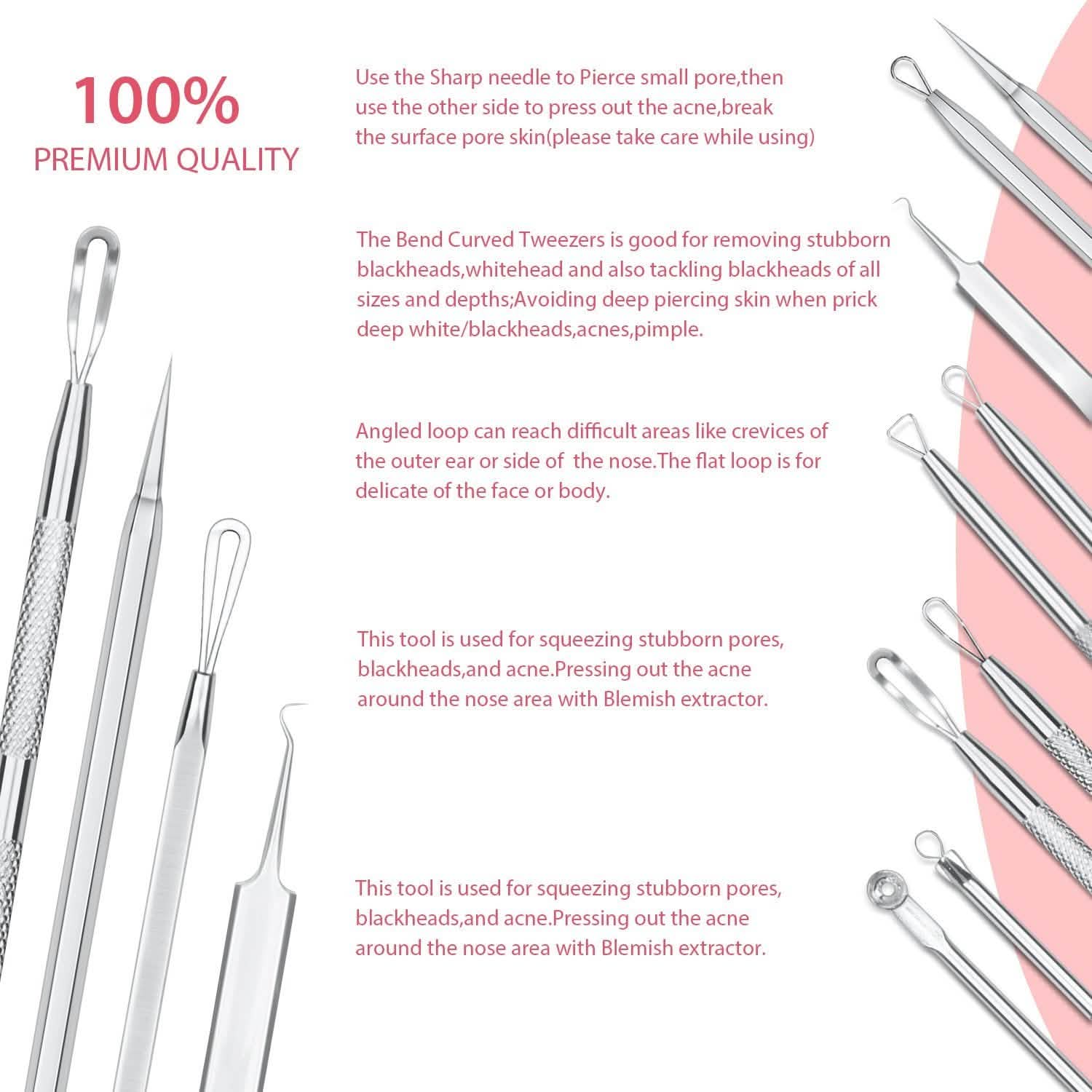 6-Pieces Set: Blackhead Remover Comedones Extractor Acne Removal Kit DailySale