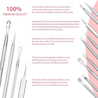 6-Pieces Set: Blackhead Remover Comedones Extractor Acne Removal Kit DailySale