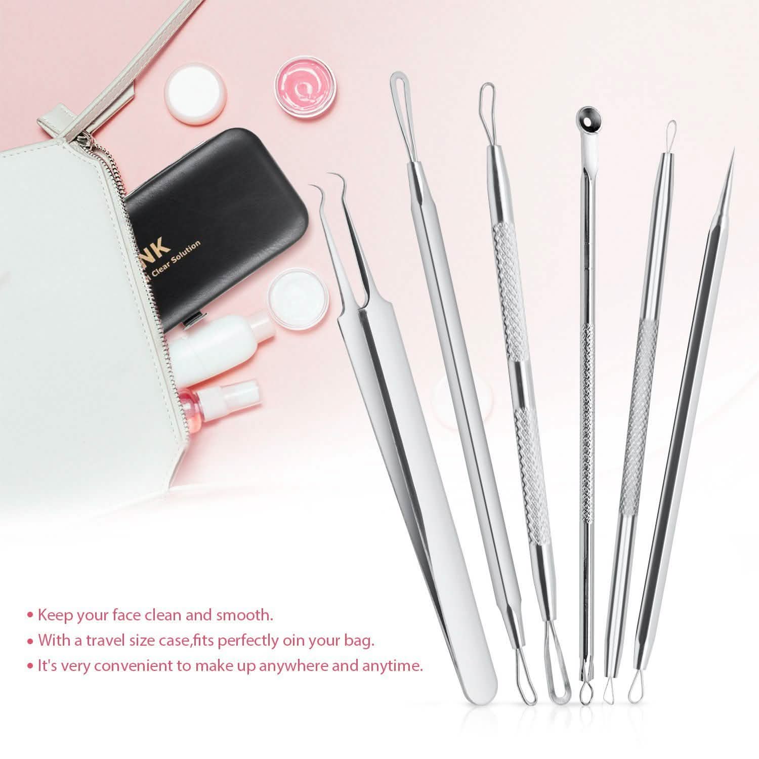 6-Pieces Set: Blackhead Remover Comedones Extractor Acne Removal Kit DailySale