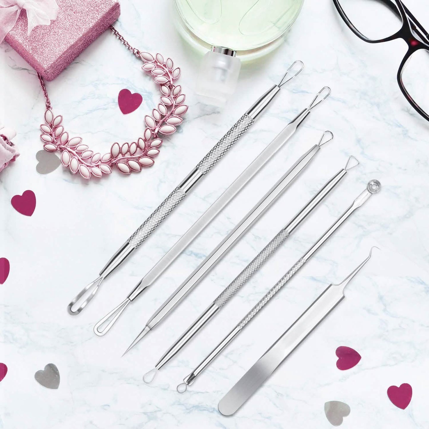 6-Pieces Set: Blackhead Remover Comedones Extractor Acne Removal Kit DailySale