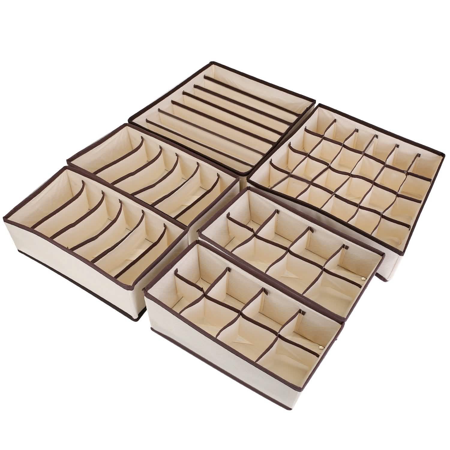 6-Pieces Set: Foldable Underwear Organizer Divider Container DailySale