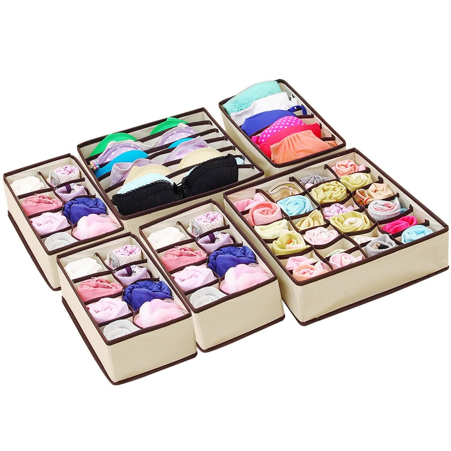 6-Pieces Set: Foldable Underwear Organizer Divider Container DailySale