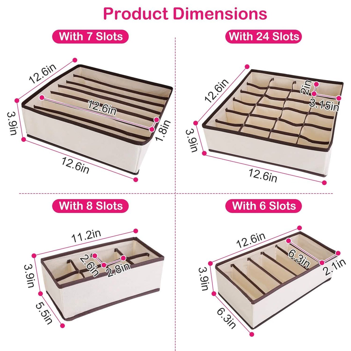 6-Pieces Set: Foldable Underwear Organizer Divider Container DailySale