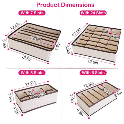 6-Pieces Set: Foldable Underwear Organizer Divider Container DailySale