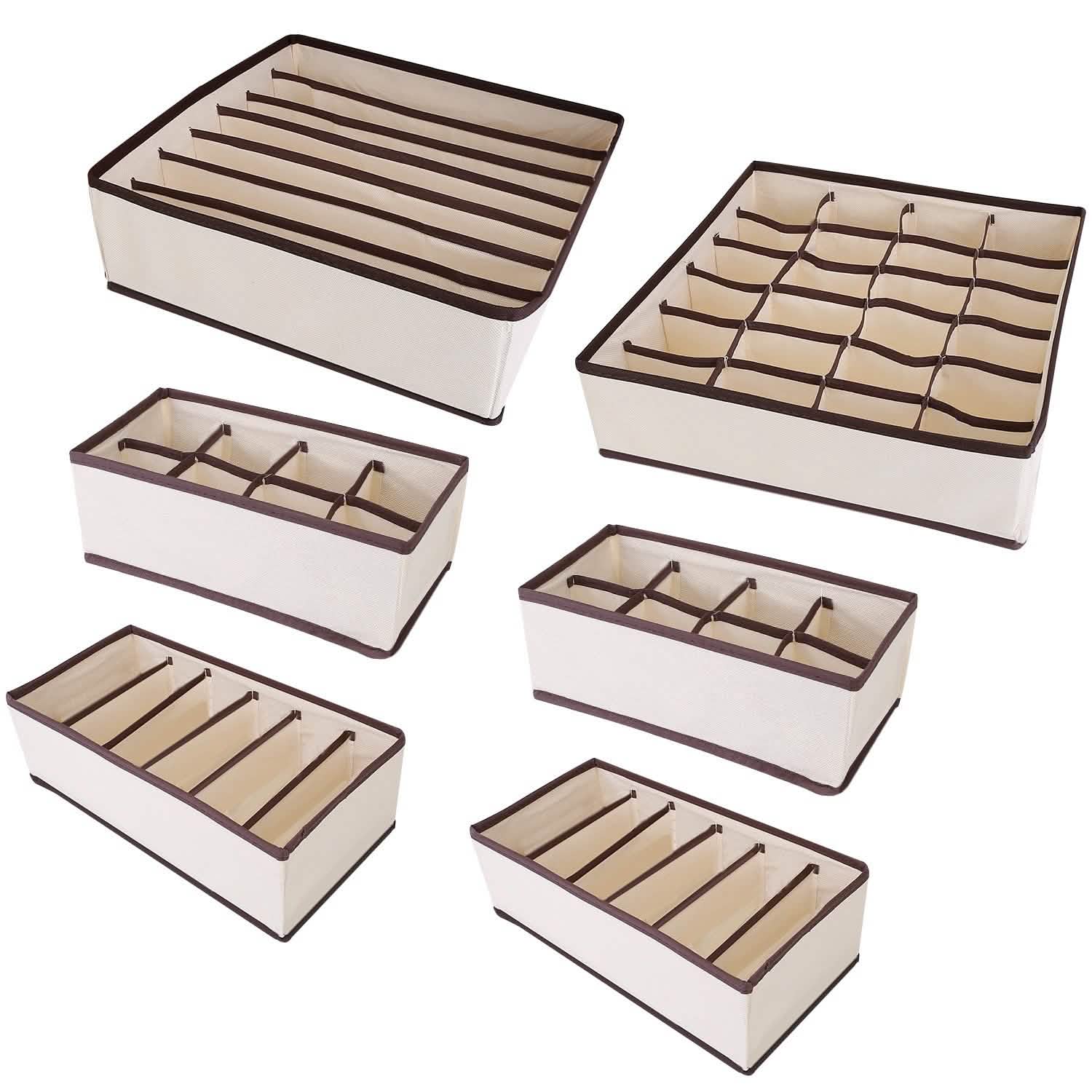 6-Pieces Set: Foldable Underwear Organizer Divider Container DailySale