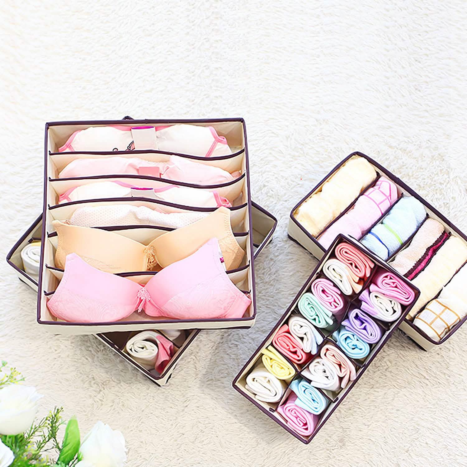 6-Pieces Set: Foldable Underwear Organizer Divider Container DailySale