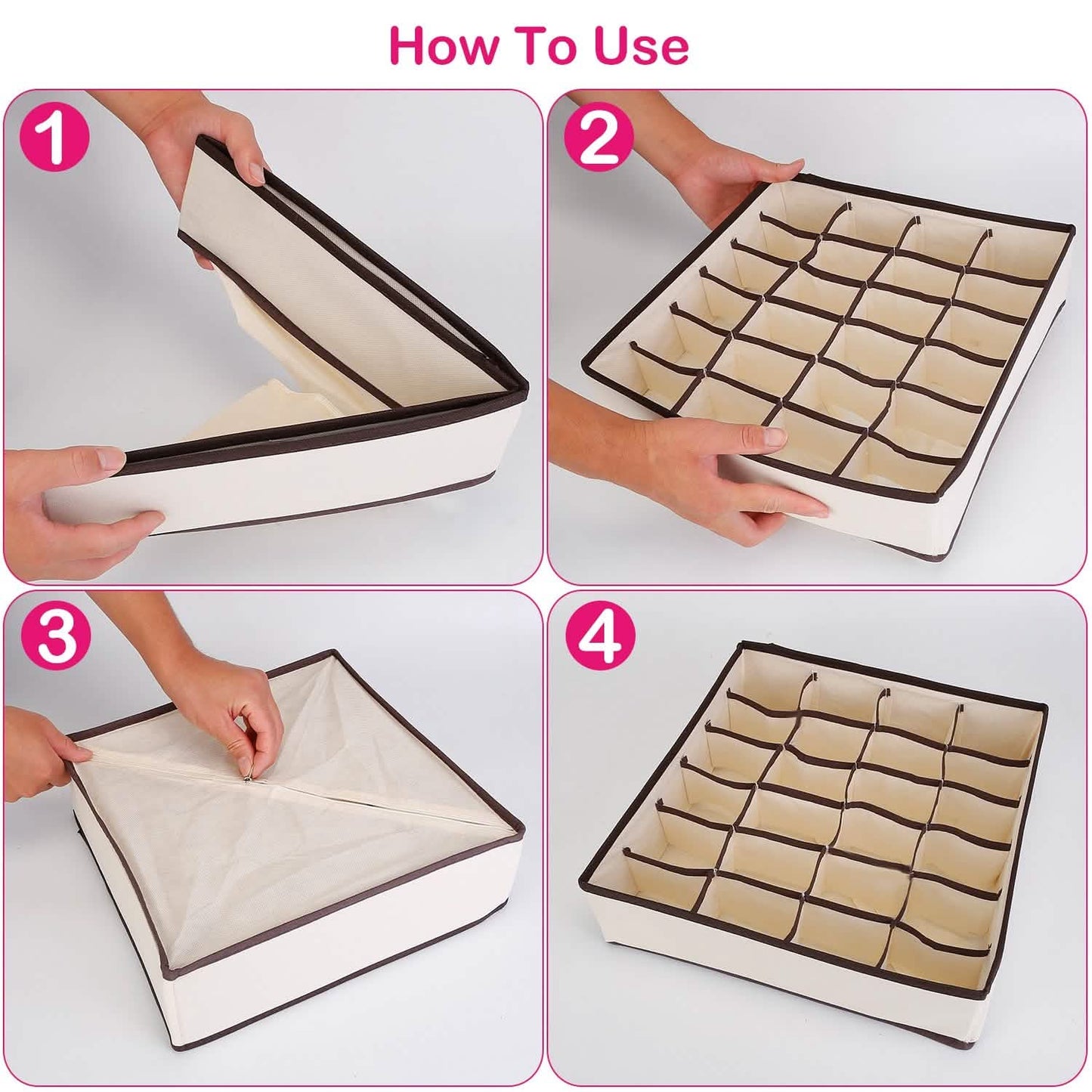6-Pieces Set: Foldable Underwear Organizer Divider Container DailySale