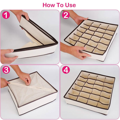 6-Pieces Set: Foldable Underwear Organizer Divider Container DailySale