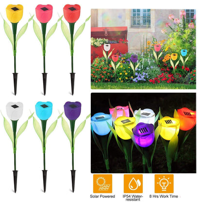 6-Pieces: Solar Garden Tulip Flower Lights DailySale